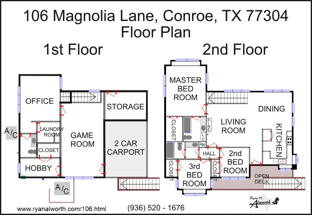 106 Magnolia Lane, Conroe, TX 77304 / Floor plan for this home for sale in Conroe, Texas